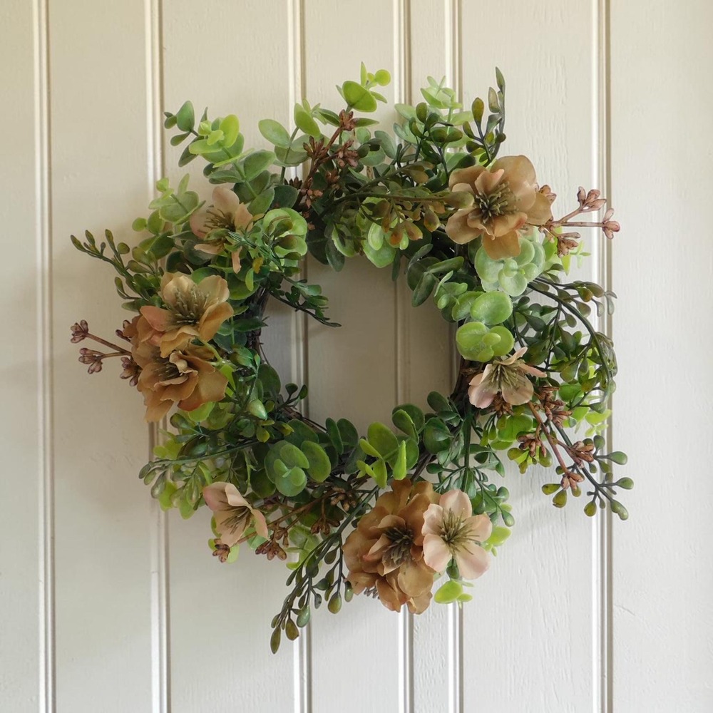 Fall Candle Ring Wreath, Mini Thanksgiving Cabinet Decor